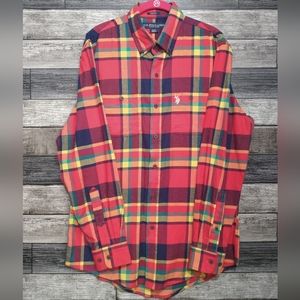U.S. Polo Assn plad long sleeve shirt size m
